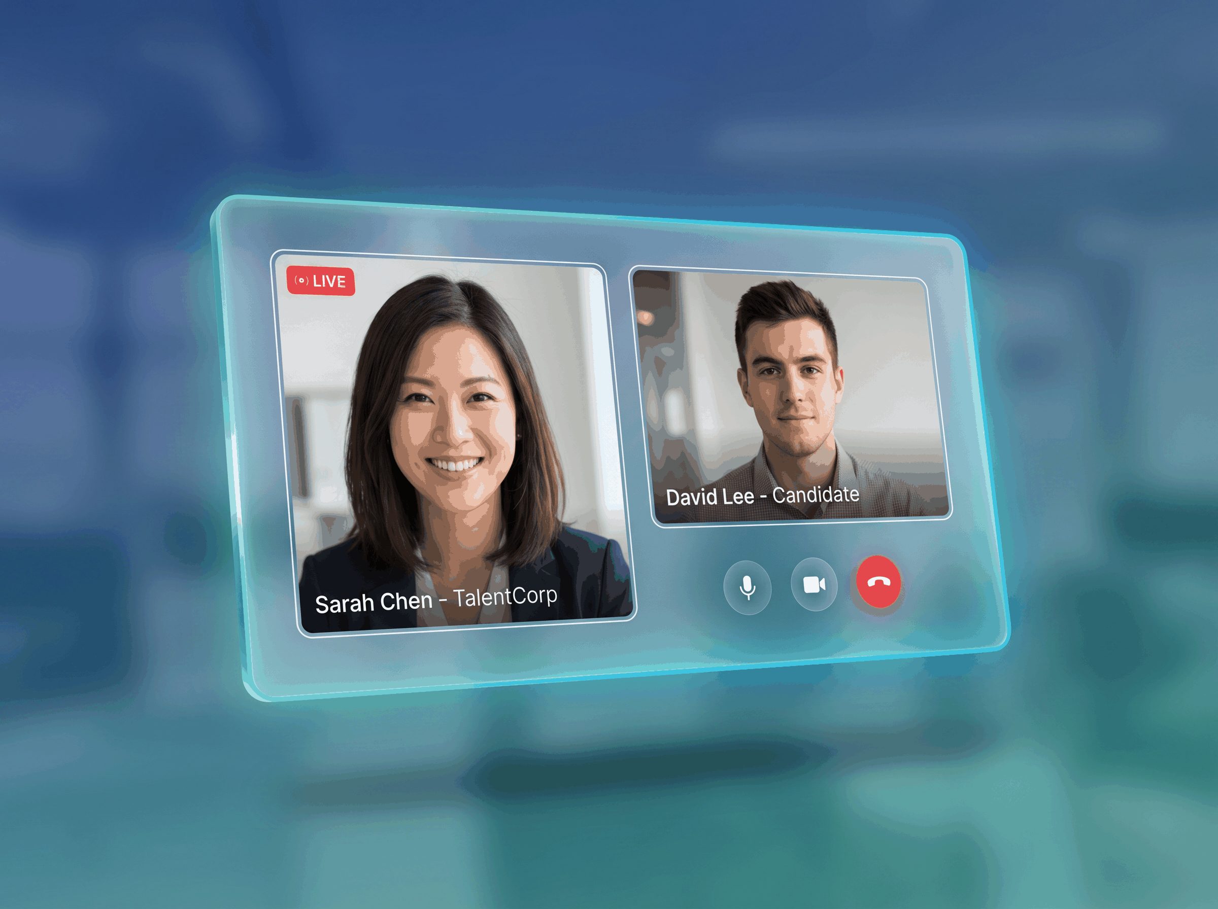 Live 1:1 video interview between recruiter and candidate on EasyVirtualFair