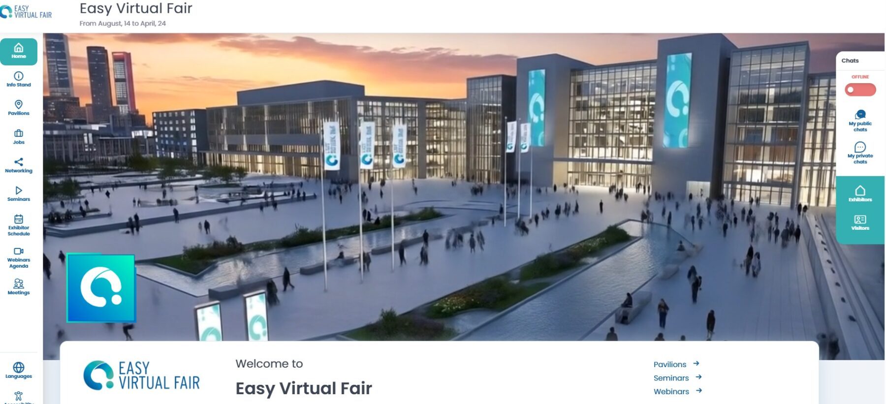 EasyVirtualFair virtual career fair platform interface